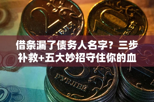 济南借条漏了债务人名字？三步补救+五大妙招守住你的血汗钱